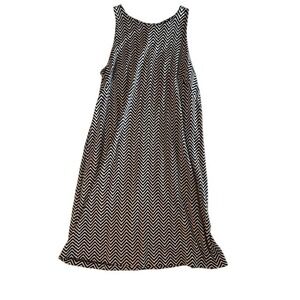 Ann Taylor Petite Black White Chevron Sleeveless Tank Dress‎ Womens Medium MP